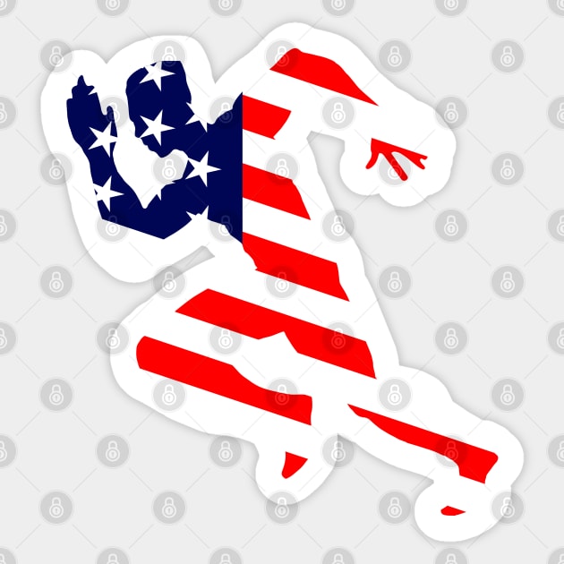 TRACK & FIELD: Track and Field US Flag 4th July Sticker by woormle